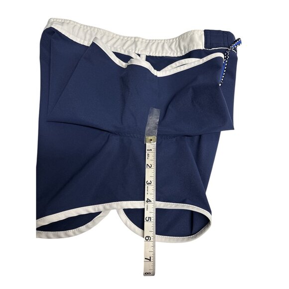 L.L.Bean Girls Navy Swim Shorts Size 14 With Pocket & White Trim - Picture 9 of 9